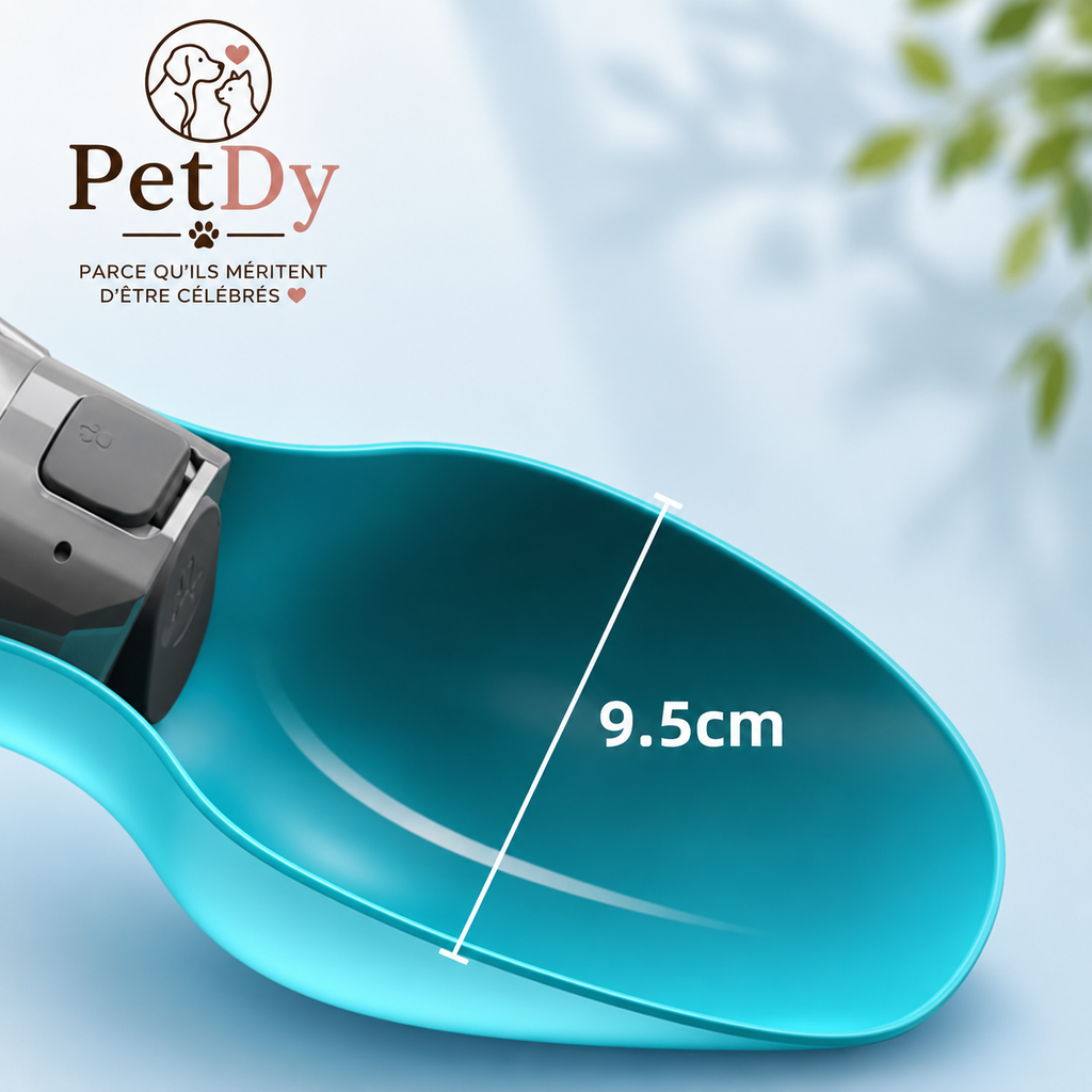 Gourde d’Eau Portable pour Chien | Bouteille de Voyage avec Abreuvoir Intégré | Distributeur d’Eau Anti-Gaspillage