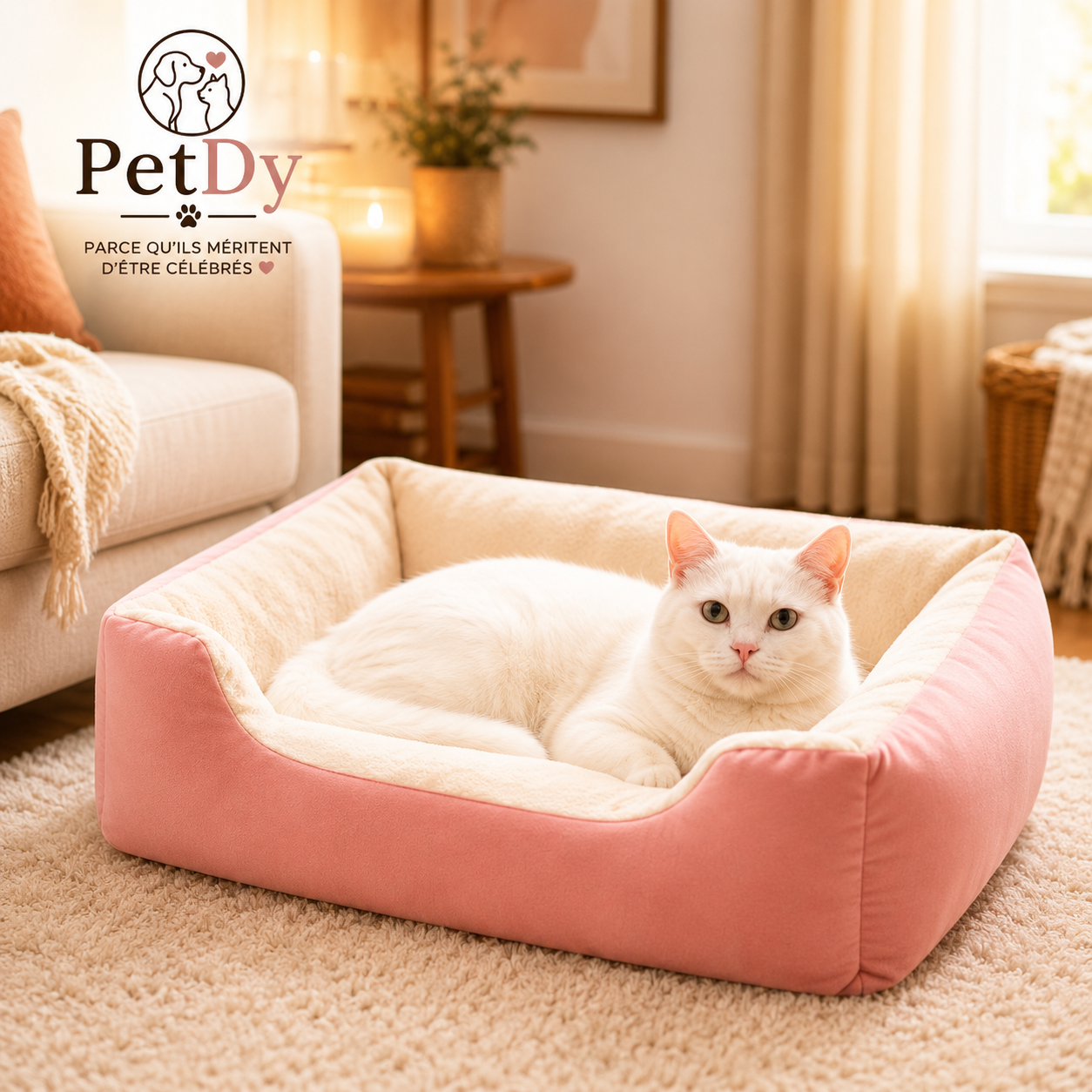 Panier Chien et Chat Ultra Douillet | Lit Moelleux pour Animaux | Couchage Confortable Lavable pour Petit Animal