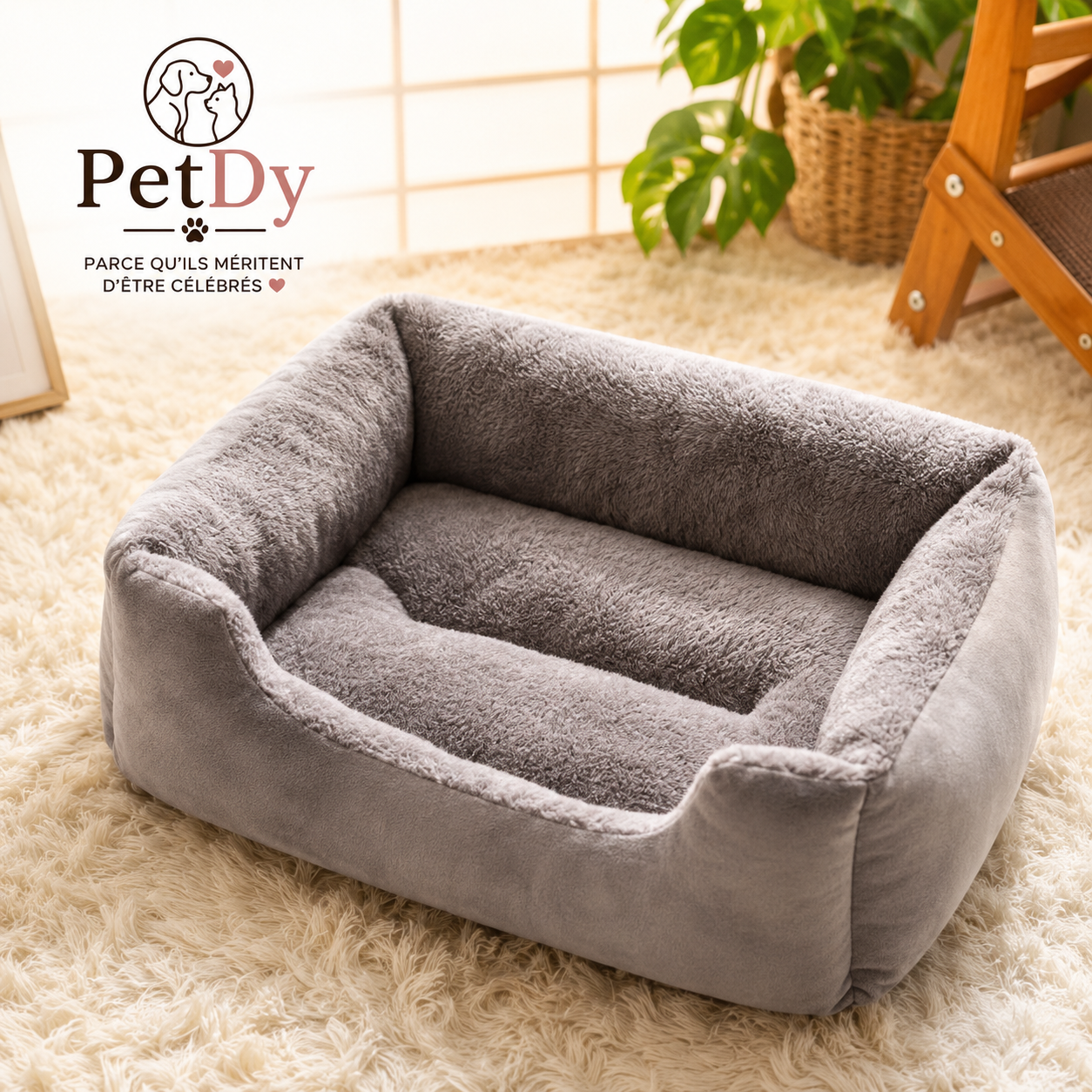 Panier Chien et Chat Ultra Douillet | Lit Moelleux pour Animaux | Couchage Confortable Lavable pour Petit Animal