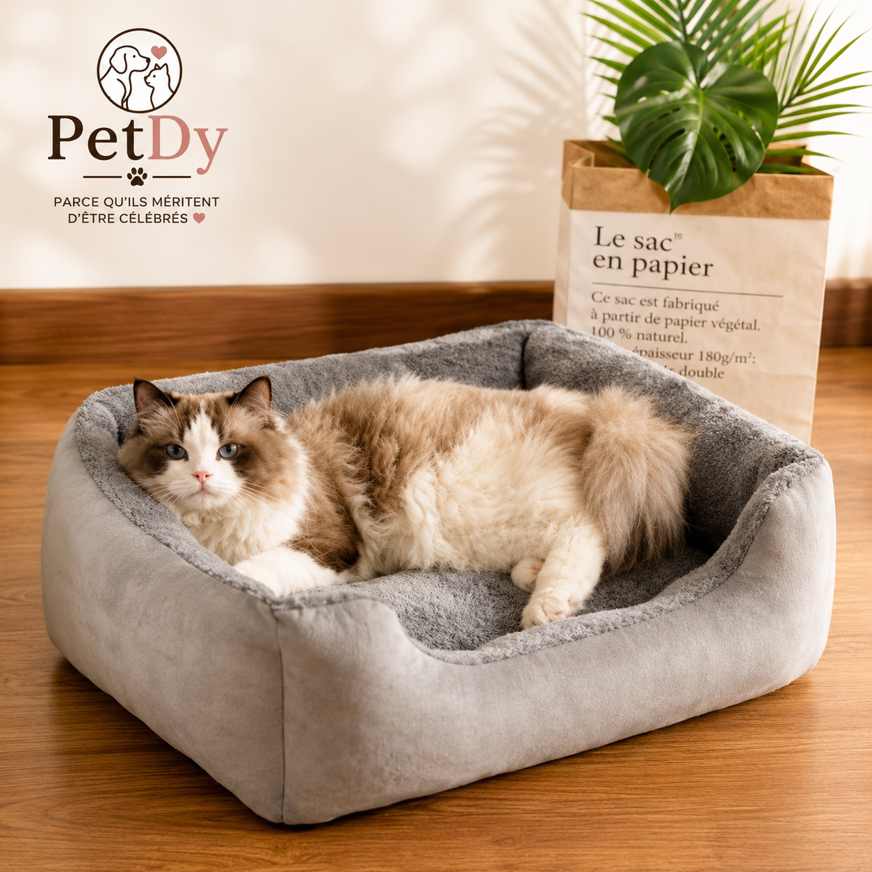 Panier Chien et Chat Ultra Douillet | Lit Moelleux pour Animaux | Couchage Confortable Lavable pour Petit Animal