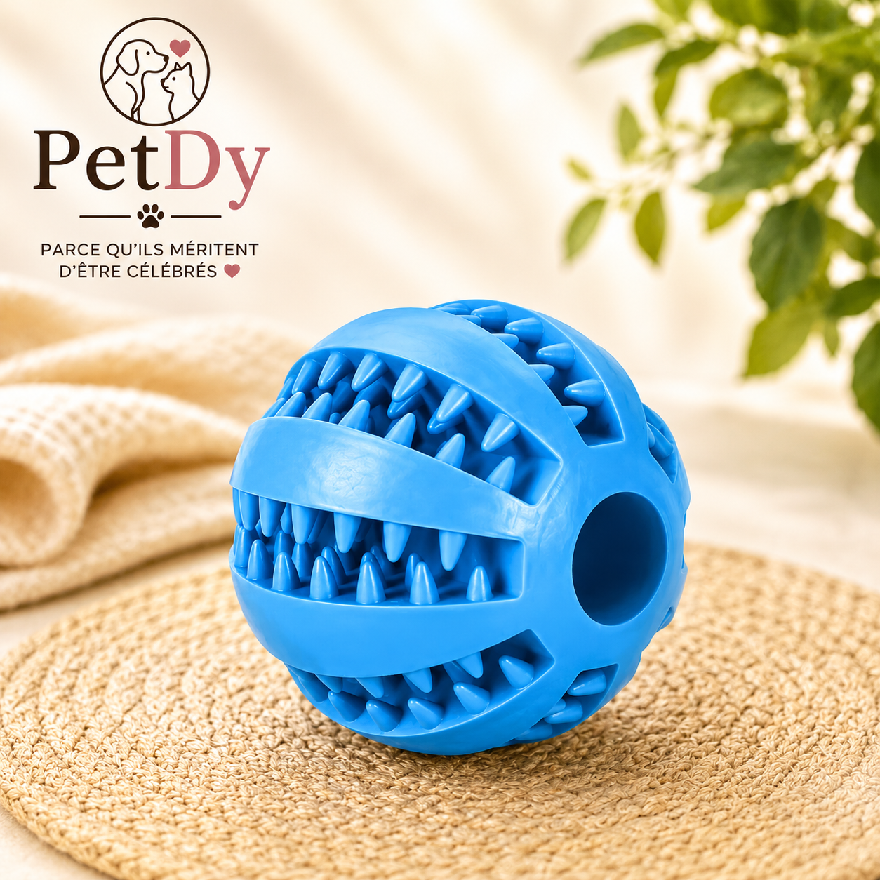 Balle de Nettoyage Dentaire pour Chien | Jouet à Mâcher Interactif | Balle d’Occupation avec Distribution de Friandises