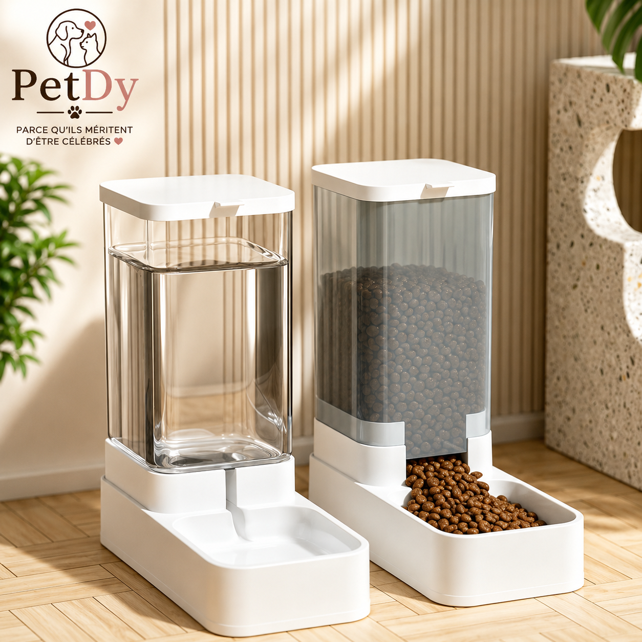 Distributeur Automatique de Croquettes et Eau pour Chat et Chien | Réservoir Alimentaire et Abreuvoir Grande Capacité