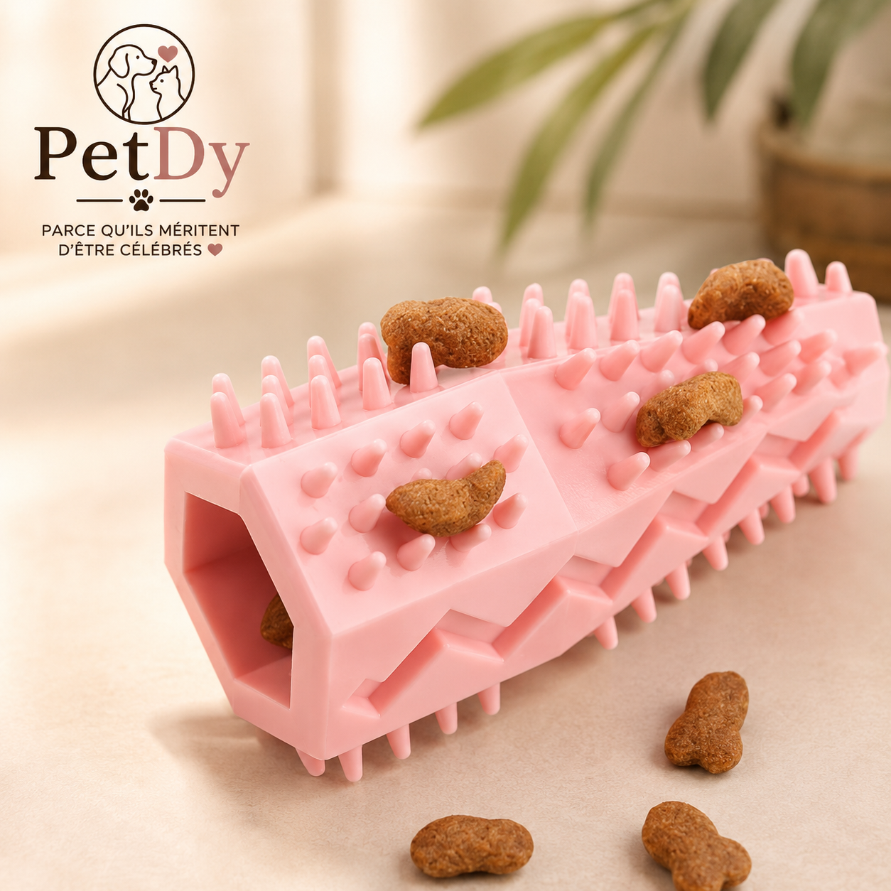 Bâton de Mastication Dentaire pour Chien | Jouet à Mâcher en Caoutchouc | Nettoyage des Dents et Distribution de Friandises