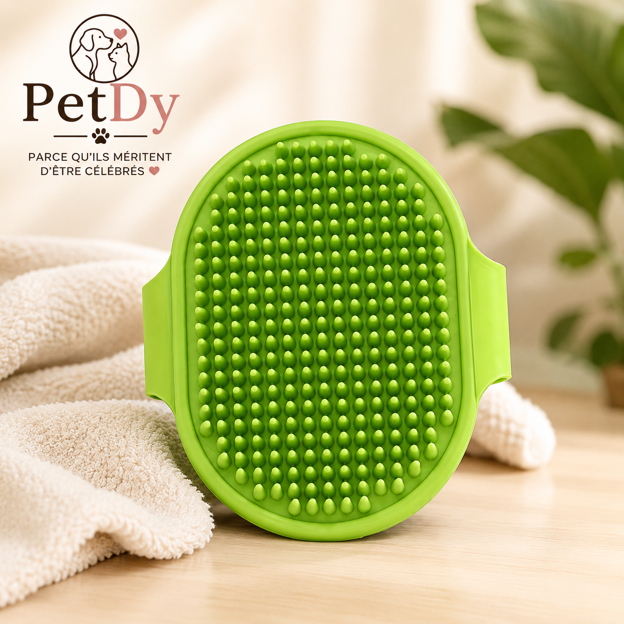 Brosse de Toilettage en Silicone pour Chien et Chat | Brosse de Bain Massante | Élimine les Poils et Nettoie en Douceur
