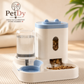 Distributeur Automatique de Croquettes et Fontaine à Eau pour Chat et Chien | Gamelle Double Alimentation Animaux