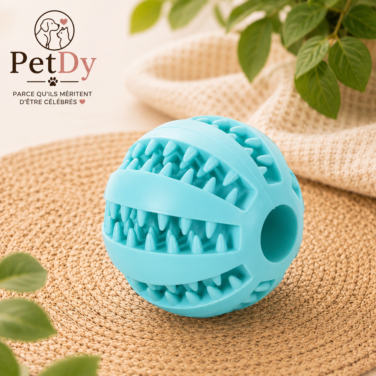 Balle de Nettoyage Dentaire pour Chien | Jouet à Mâcher Interactif | Balle d’Occupation avec Distribution de Friandises