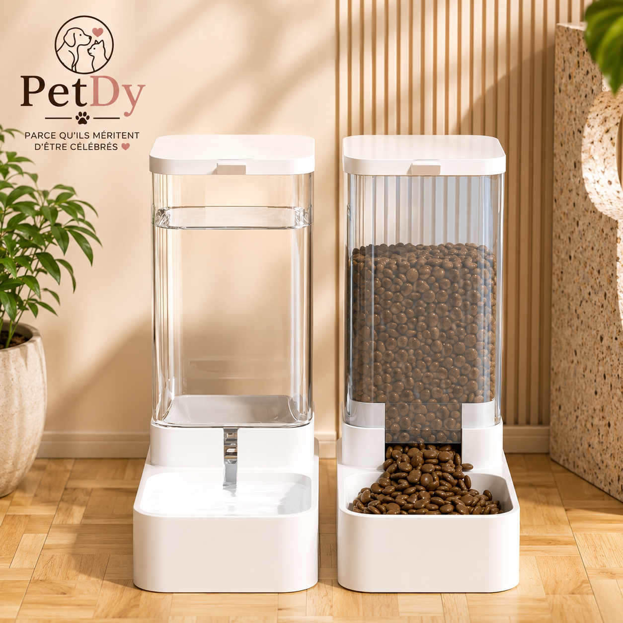 Distributeur Automatique de Croquettes et Eau pour Chat et Chien | Réservoir Alimentaire et Abreuvoir Grande Capacité