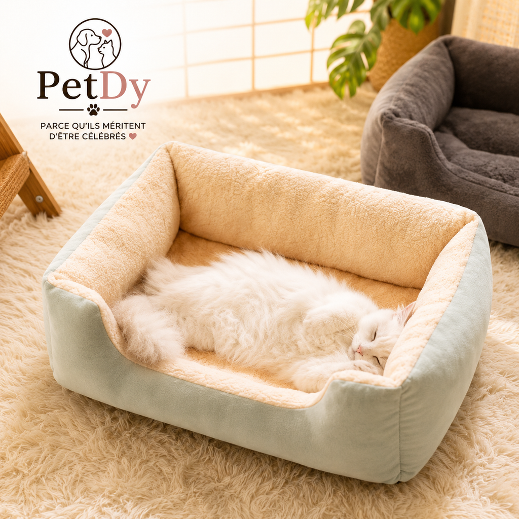 Panier Chien et Chat Ultra Douillet | Lit Moelleux pour Animaux | Couchage Confortable Lavable pour Petit Animal